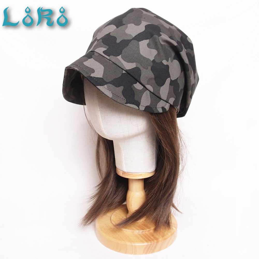 フレンチピッコロ・カモフラージュ/フリーサイズ UV たためる帽子 風に飛ばない帽子
