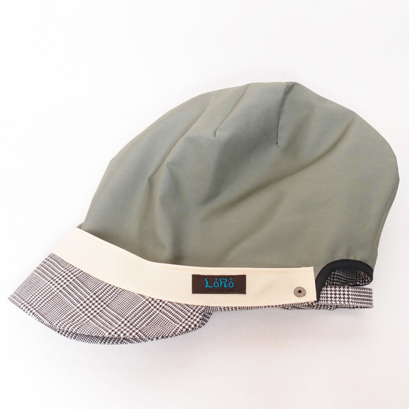 フレンチピッコロ・グレンチェック/フリーサイズ UV たためる帽子 風に飛ばない帽子　 6枚目の画像