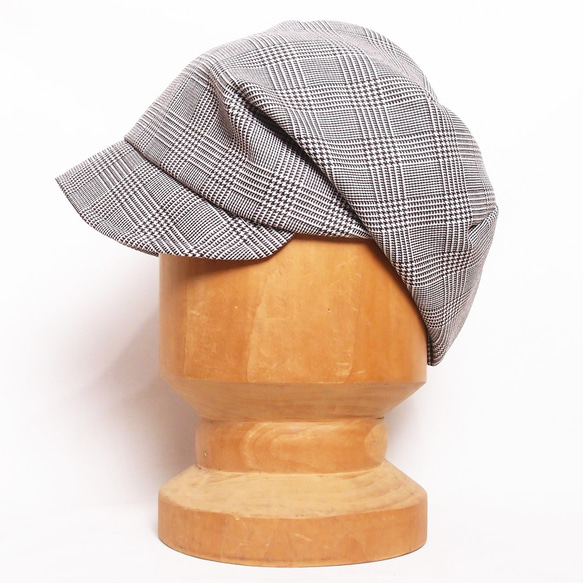 フレンチピッコロ・グレンチェック/フリーサイズ UV たためる帽子 風に飛ばない帽子　 3枚目の画像