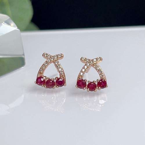 ルビー ピアス 紅玉 天然石 【極上宝石質】 1 1 ピアス（その他