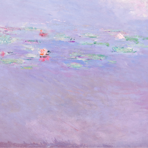 モネ アートポスター 睡蓮の池 風景画 ラベンダー色 空 アンティーク