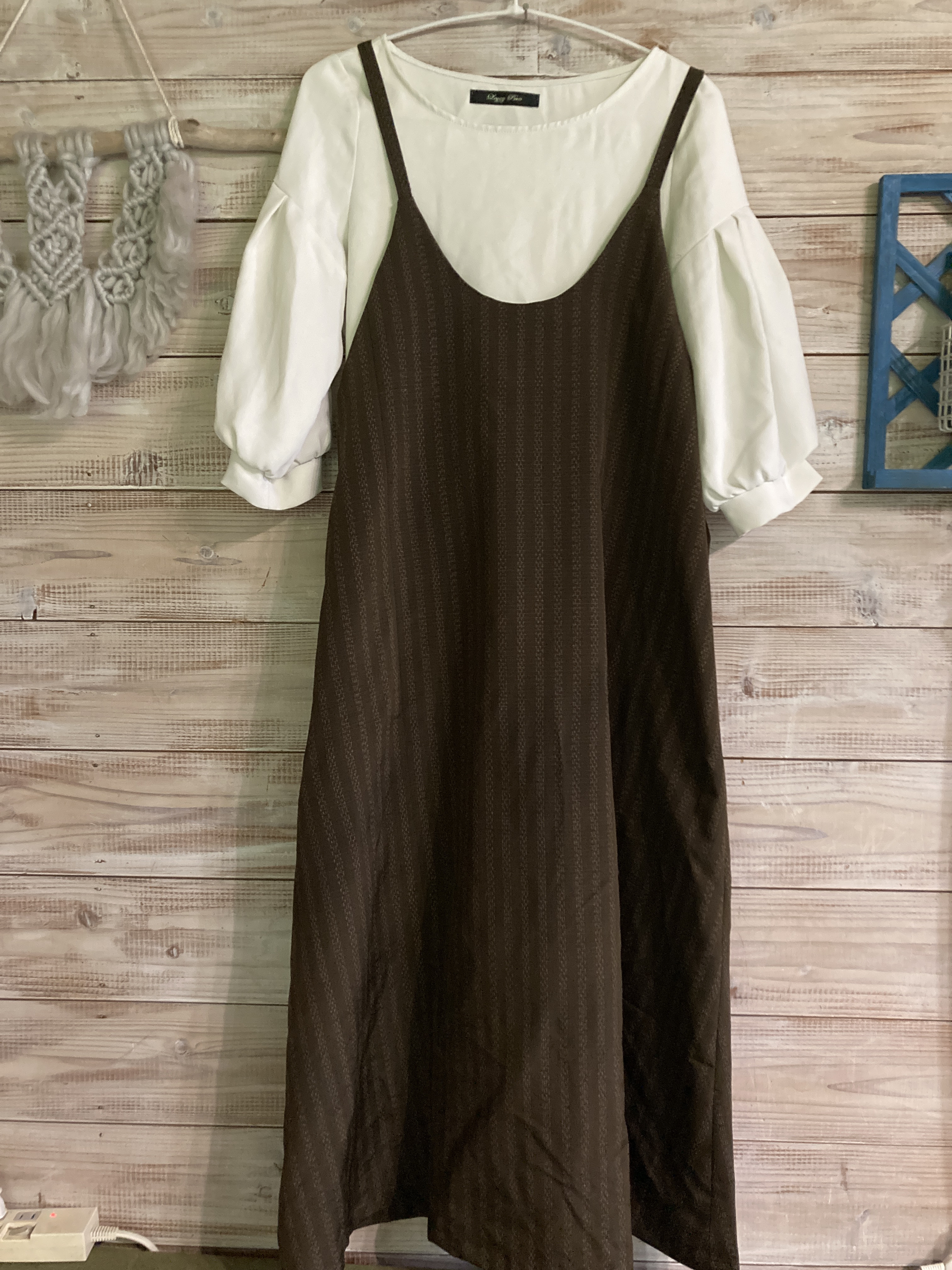 着物リメイク後ろリボンキャミワンピース