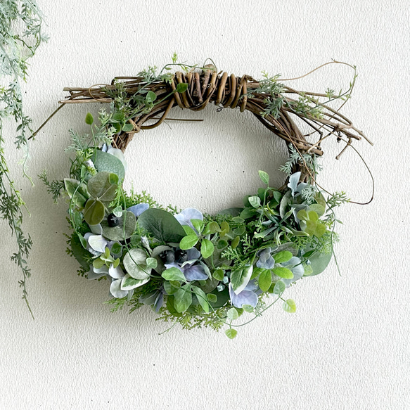 ◇初夏のリース◇紫陽花リース◇ナチュラル