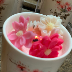ローズの香りのお花のsoyグラスキャンドル 6枚目の画像