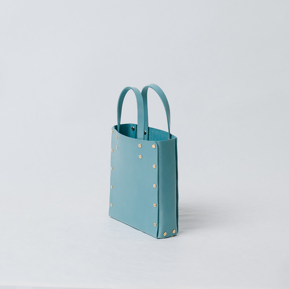 イタリア・ヌメ革　BABY  TOTE - BLUE 2枚目の画像