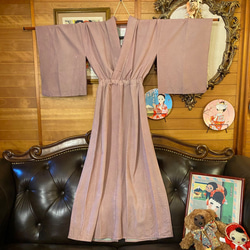 和洋折衷 夏着物リメイク ワンピース ドレス 名古屋 帯サッシュベルト レトロ 古着 和 モダン SKW-6 5枚目の画像