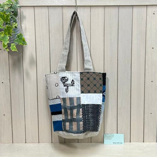 新作】ミナペルホネンのパッチワークのバケツバッグ バケツバッグ *Tea  