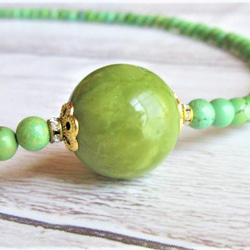 天然石 ダークグリーン ビーズネックレス 17692692b2f611cc72c114f04f8f23