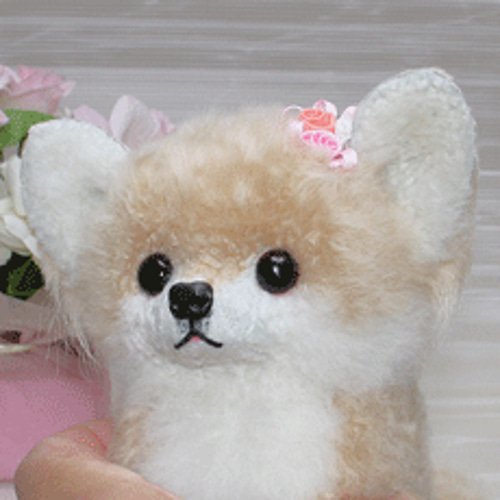 犬　チン　ラビットファー　リアルファー　KOBAYASHIぬいぐるみ　ぬいぐるみ トイザらス限定 ファーリアル ぬいぐるみ おしゃれだいすき！ お