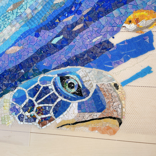 壁面 アートモザイク ガラス タイル モザイクアート 壁面装飾 海 店舗