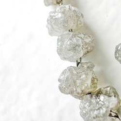 【JORIE】天然ホワイトダイヤモンドの原石　ダイヤモンドネックレス　サージカルステンレス刻印　　母の日 3枚目の画像