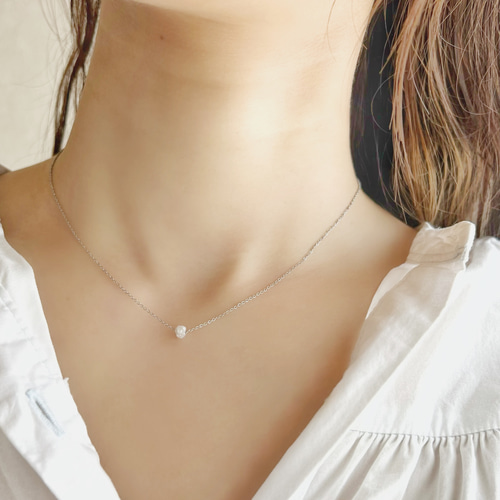 JORIE】天然ホワイトダイヤモンドの原石 ダイヤモンドネックレス 