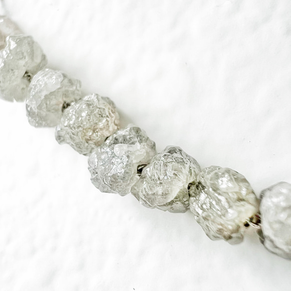 【JORIE】天然ホワイトダイヤモンドの原石　ダイヤモンドネックレス　サージカルステンレス刻印　　母の日 11枚目の画像