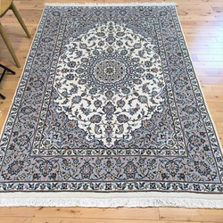ペルシャ絨毯カシャーン産　アイボリー ベージュ ホワイト 205×145cm 5大産地 エレガント 華やか 6枚目の画像