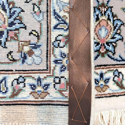 ペルシャ絨毯カシャーン産　アイボリー ベージュ ホワイト 205×145cm 5大産地 エレガント 華やか 13枚目の画像