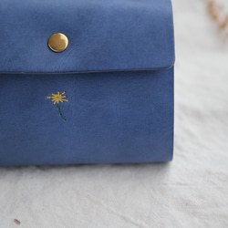 刺繍選べる　小さな財布　ロイヤルブルー 3枚目の画像
