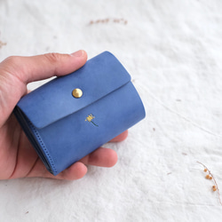刺繍選べる　小さな財布　ロイヤルブルー 1枚目の画像