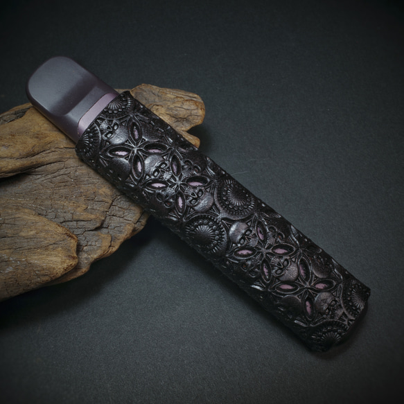素晴らしい価格 3】 DR.VAPE ドクターベイプ3 透彫 〝髑髏混〟漆黒 レザーカバー 財布・ケース・小物入れ