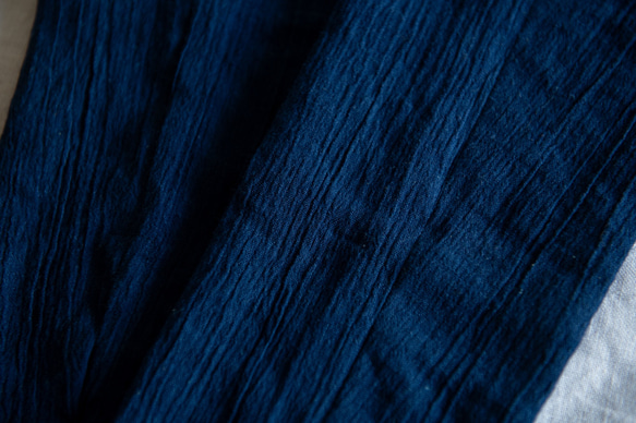 [靛藍/柳編織布料] 遮陽臂套 有機棉 第2張的照片