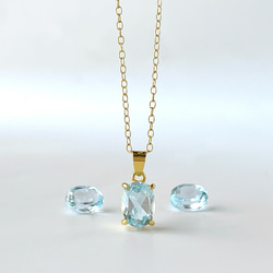 11月の誕生石】スカイブルートパーズの一粒ネックレス 天然石 ブルー