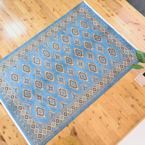 パキスタン手作りラグ パキスタン絨毯 約124cm x 184cm｜SATHI RUGS