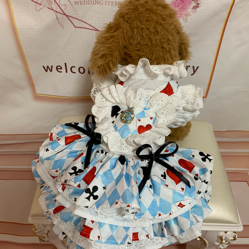 新品正規品  犬猫うさちゃん服 アリスのふりふりワンピース ペット服 猫服・アクセサリー