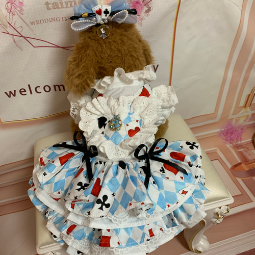 犬猫うさちゃん服 アリスのふりふりワンピース ペット服 犬猫うさちゃん服 アリスのふりふりワンピース ペット服