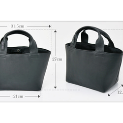 <エレガントな厚シボレザー>男女兼用タウンユース向け超軽量ミニトートバッグ/BR702 12枚目の画像