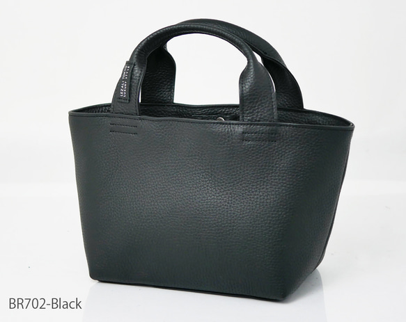 <エレガントな厚シボレザー>男女兼用タウンユース向け超軽量ミニトートバッグ/BR702 13枚目の画像