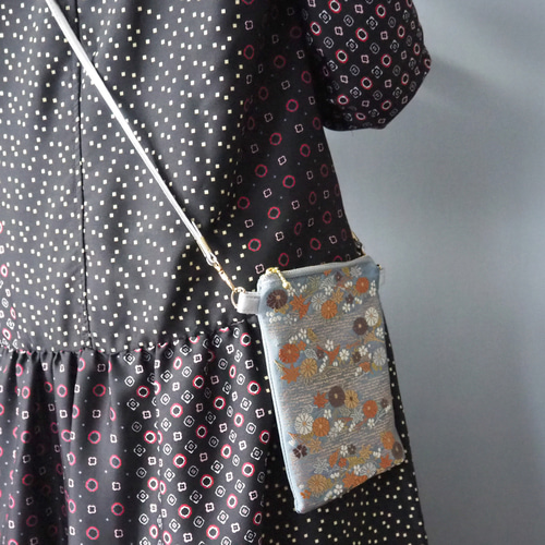 西陣織】着物帯リメイク✧*スマホショルダーバッグ（リメイク/着物  