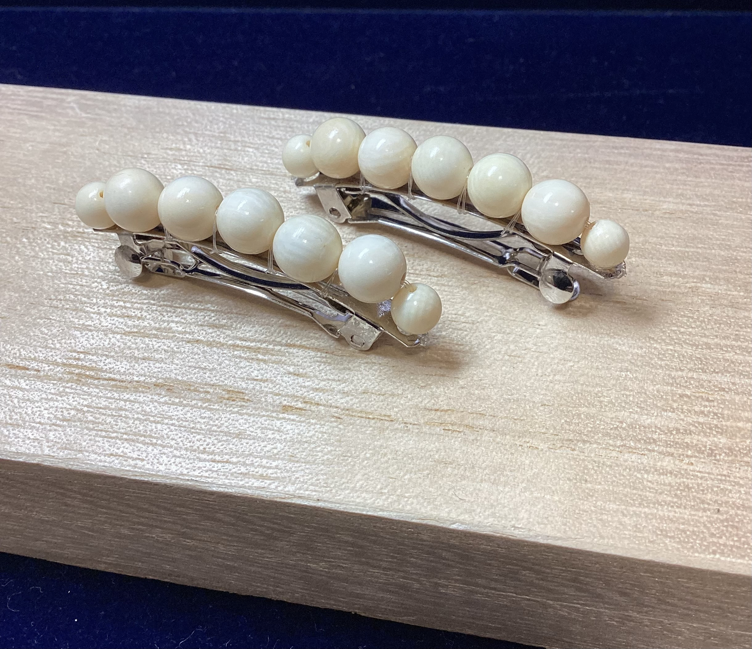 ☆本象牙バレッタ（2個セット）※A-18