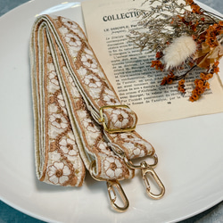【インド刺繍リボン】ショルダーストラップ・ハンドストラップ・ハンドメイド 1枚目の画像