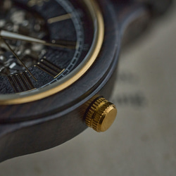 【木製腕時計】EINBAND Frieden Ebony Wood エボニーウッド 自動巻き木製腕時計 40mm 9枚目の画像