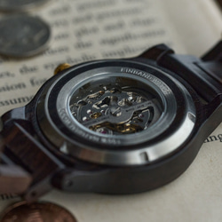 【木製腕時計】EINBAND Frieden Ebony Wood エボニーウッド 自動巻き木製腕時計 40mm 10枚目の画像