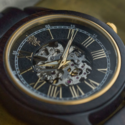 【木製腕時計】EINBAND Frieden Ebony Wood エボニーウッド 自動巻き木製腕時計 40mm 2枚目の画像