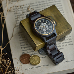 【木製腕時計】EINBAND Frieden Ebony Wood エボニーウッド 自動巻き木製腕時計 40mm 11枚目の画像
