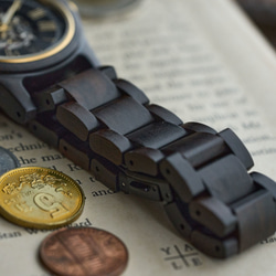 【木製腕時計】EINBAND Frieden Ebony Wood エボニーウッド 自動巻き木製腕時計 40mm 8枚目の画像