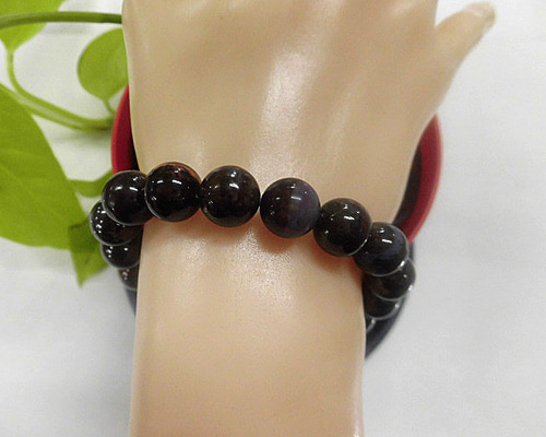 天然石 スギライト10.8～11.0mm玉ブレスレット 内周：約18.2cm