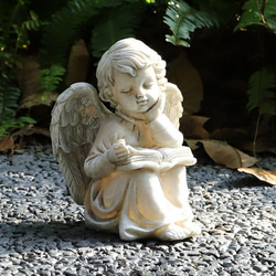 樹脂アート 天使 ラファエロ クピド キューピッド オブジェ 庭 ガーデン レジン オブジェ 置物 at-0221 5枚目の画像