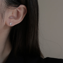 925純銀 月光石 六邊形 包邊鑲 轉珠 鎖珠 耳環 耳夾  免費送禮包裝 第8張的照片