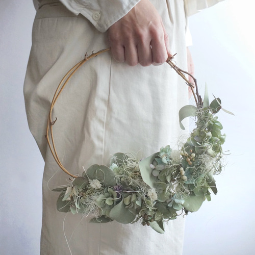 アジサイのハーフリース ドライフラワー ドライフラワー wildswag 通販