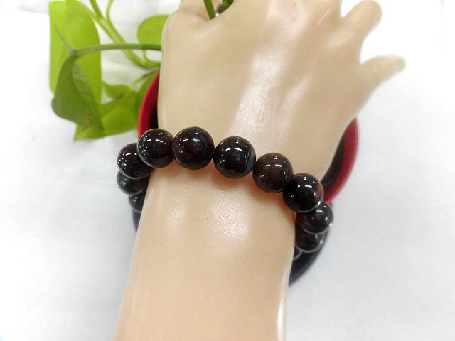 天然石 スギライト10.9～11.5mm玉ブレスレット 内周：約16.2cm     240101278