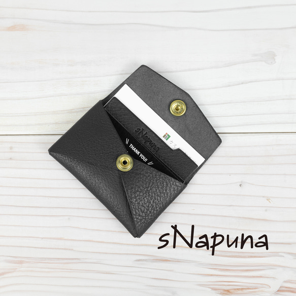 creema限定価格【sNapuna 名刺入れ VO：ブラック】／カードケース