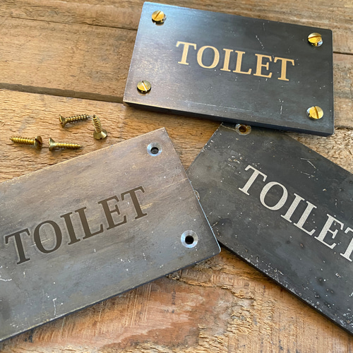 TOILETトイレ サイン/看板/ルームプレート/案内板 アイアン 表札