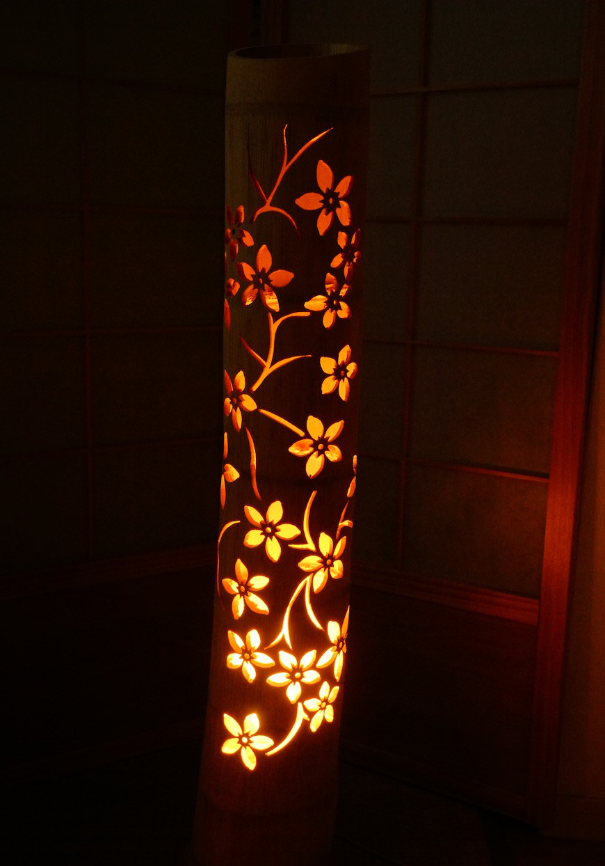 ◆繊細彫◆竹灯り・竹あかり・竹灯籠　 ～～ 癒しの灯り　★華光竹★～～