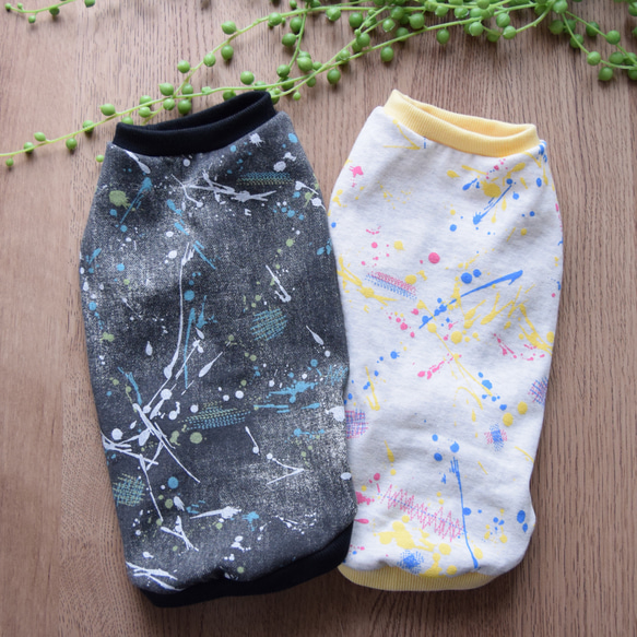 犬服 スプラッシュ柄お腹側メッシュタンクトップ 夏服 ペット服