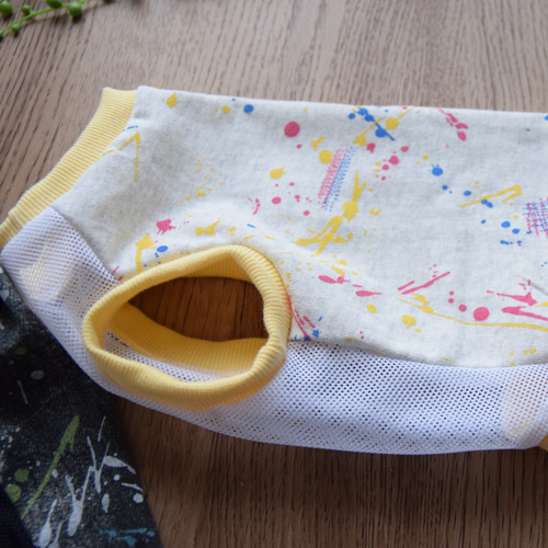 犬服 スプラッシュ柄お腹側メッシュタンクトップ 夏服 ペット服