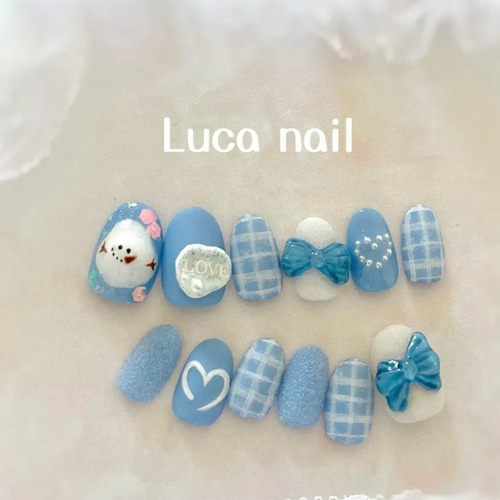 現品限り♡ 雪だるま・スノーマン・チェック・おおぶりリボン ちゅるん