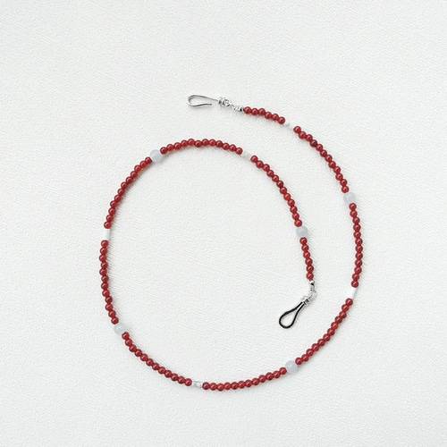 赤い天然石ビーズネックレス ビーズアクセサリー、天然石ビーズネックレスのキットやパーツ