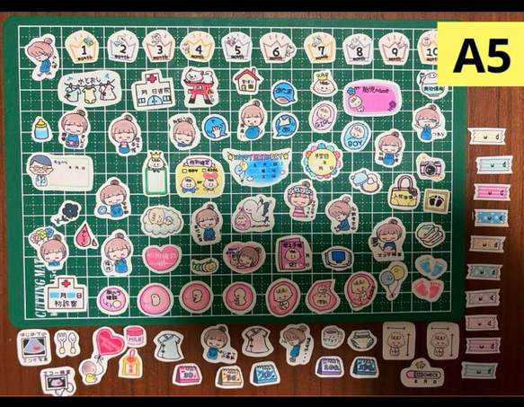新作♥️①マタニティフレークシールC♥️母子手帳、エコーアルバム、妊娠♥大まかカット発送 5枚目の画像